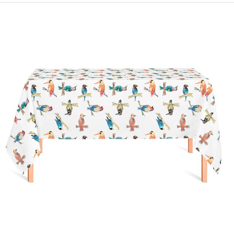 Mantel anti manchas rectangular 145 x 250 cm pájaros Paper Home-0