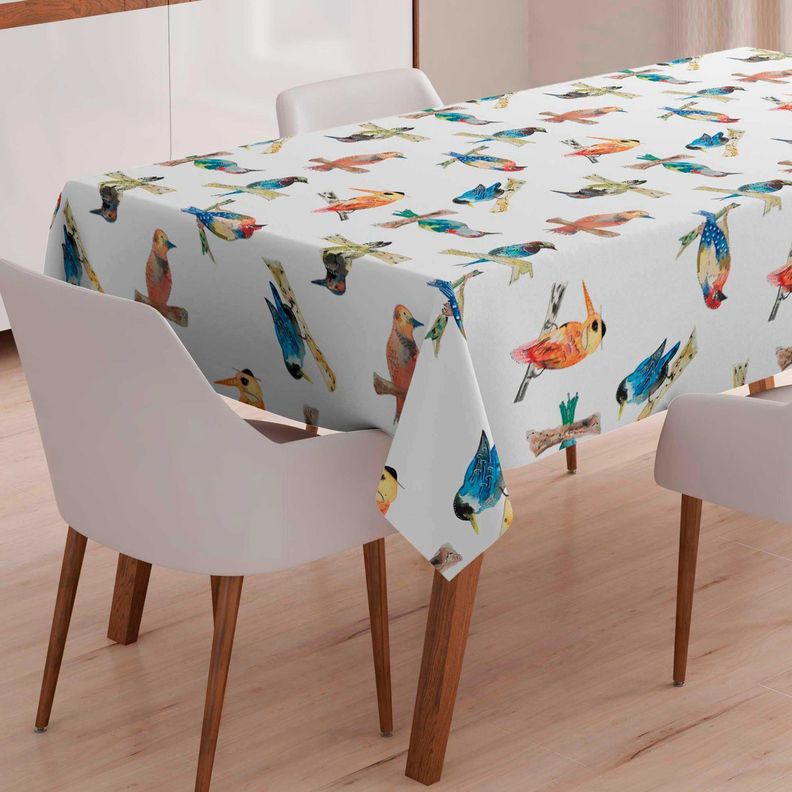 Mantel anti manchas rectangular 145 x 250 cm pájaros Paper Home-4