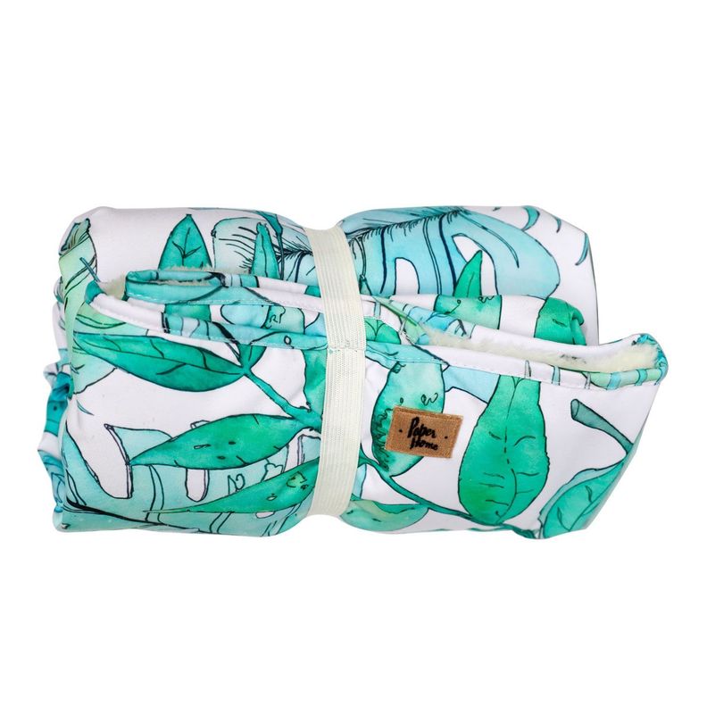 Manta bebé infantil con polar 120 x 90 cm botánica Paper Home-1