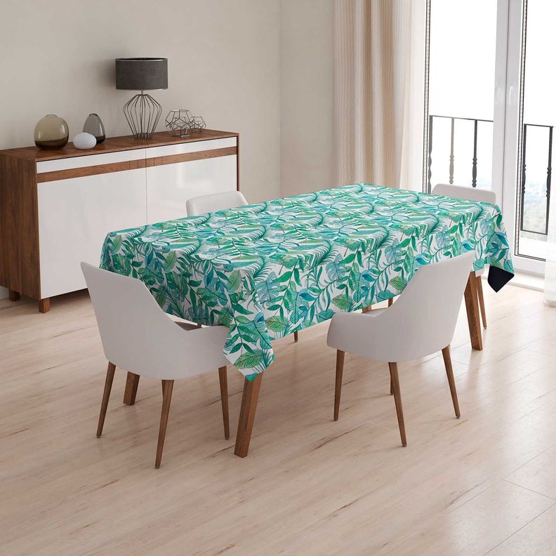Mantel anti manchas rectangular 145 x 250 cm botánico Paper Home-1