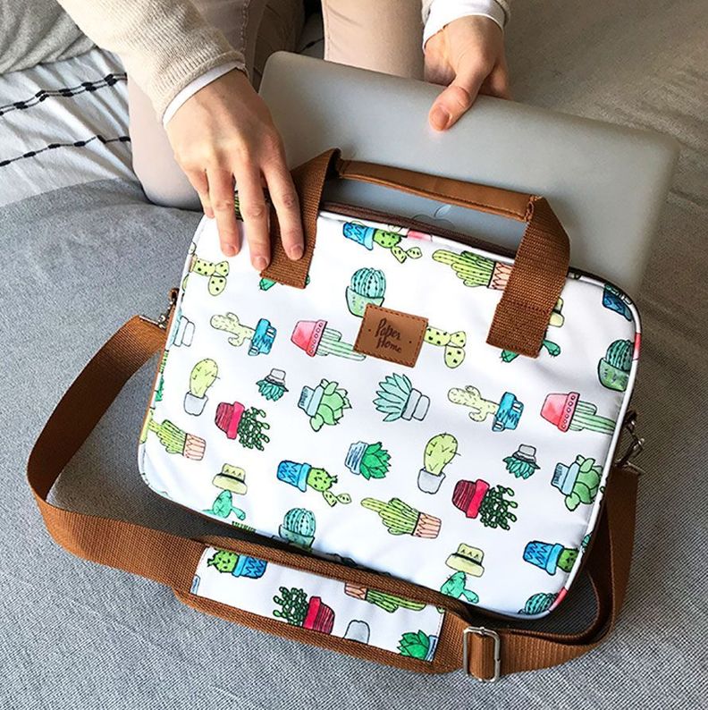 Bolso de notebook sustentable 13" y 14" pulgadas Cactus Paper Home-5
