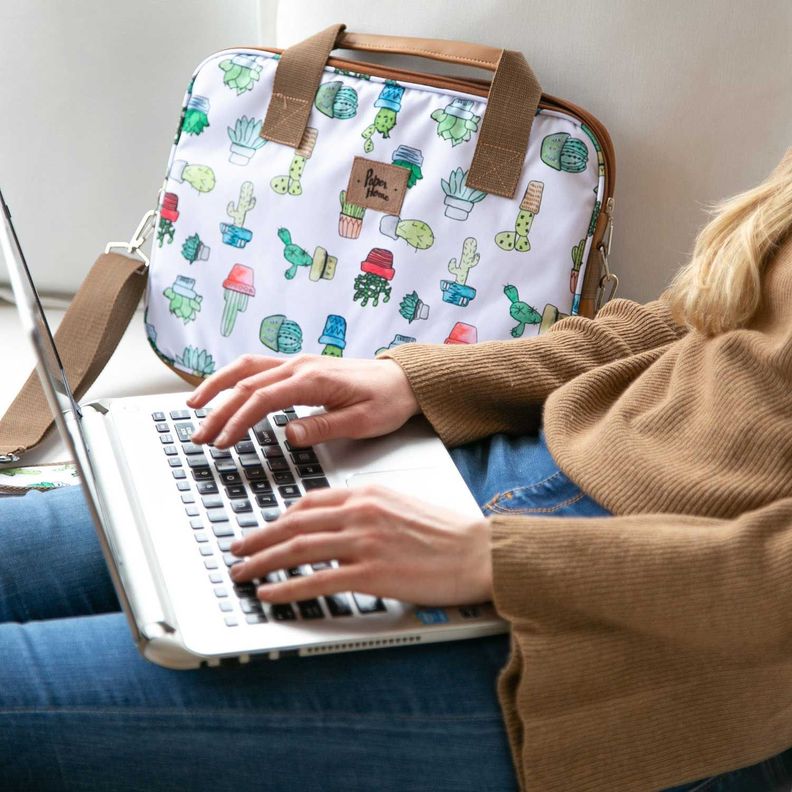 Bolso de notebook sustentable 13" y 14" pulgadas Cactus Paper Home-1