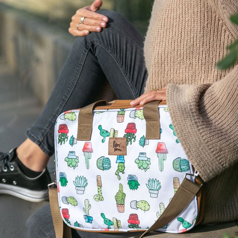 Bolso de notebook sustentable 13" y 14" pulgadas Cactus Paper Home-4