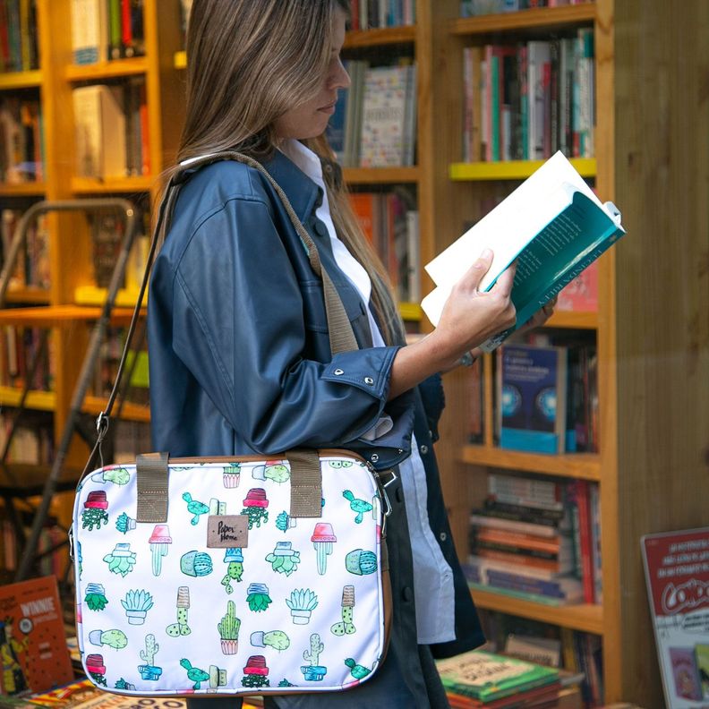 Bolso de notebook sustentable 13" y 14" pulgadas Cactus Paper Home-3