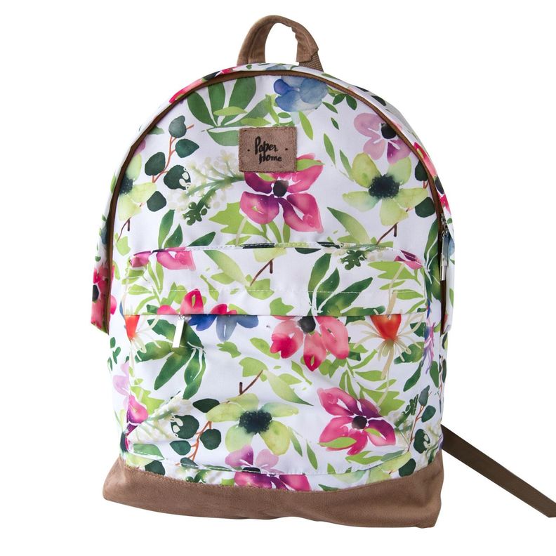 Mochila sustentable escolar flores Paper Home-0
