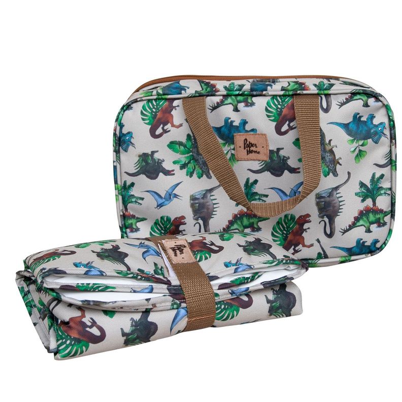 Bolso con Mudador infantil sustentable dinosaurios Paper Home-0