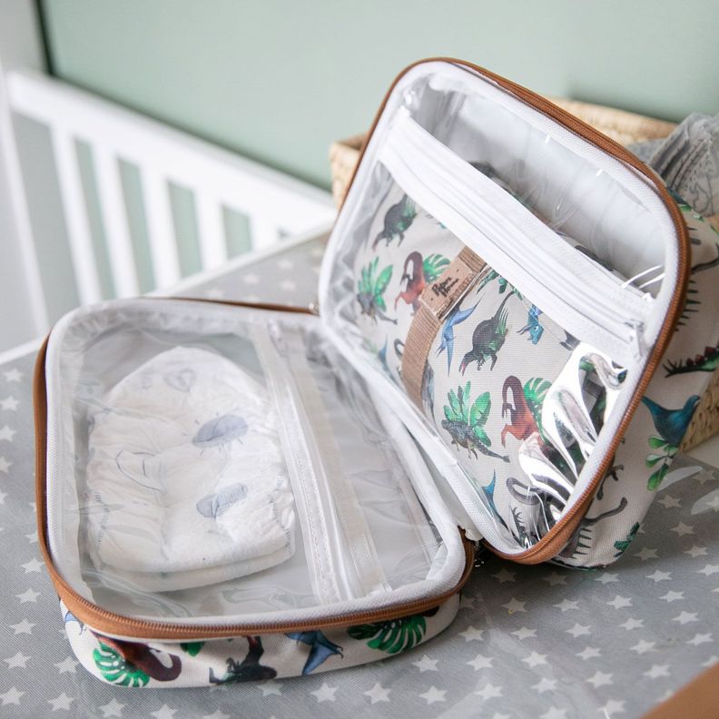 Bolso con Mudador infantil sustentable dinosaurios Paper Home-5