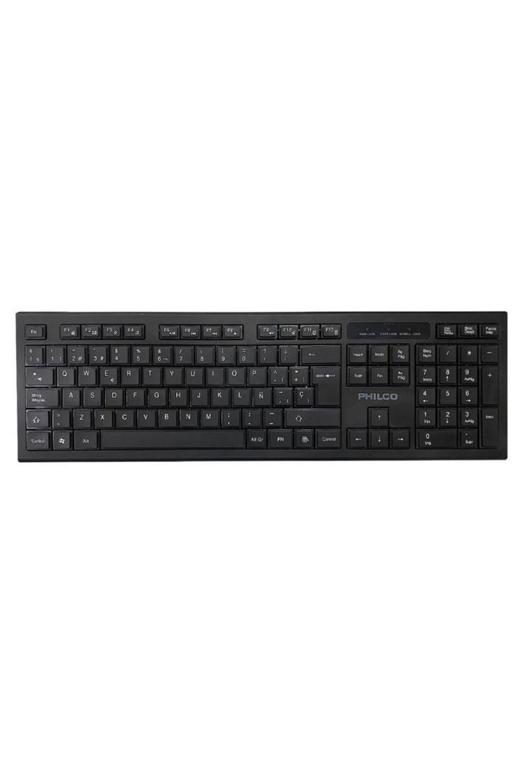Teclado Inalámbrico Philco Wireless 2.4GHz Teclas Multimedia Negro-0
