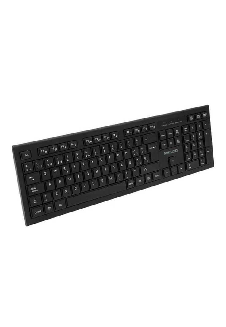Teclado Inalámbrico Philco Wireless 2.4GHz Teclas Multimedia Negro-1