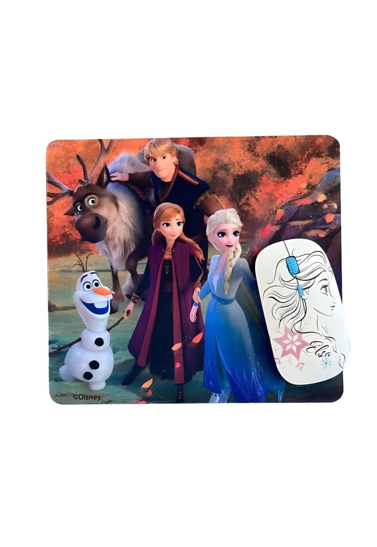 Kit Mouse Inalambrico + Mouse Pad Disney Frozen-0