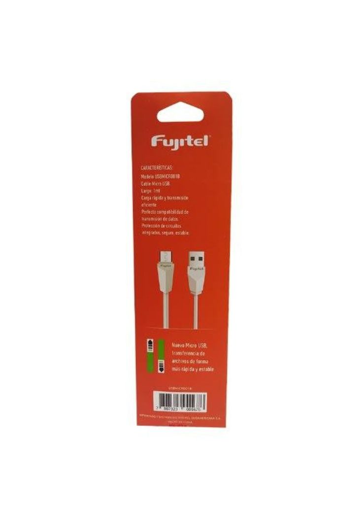 Cable USB-MICRO USB Blanco marca Fujitel-1