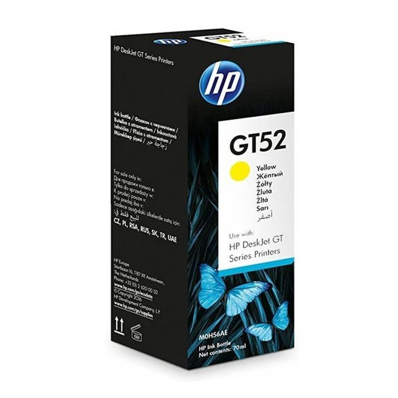 Botella de Tinta Original Amarilla HP GT52-2