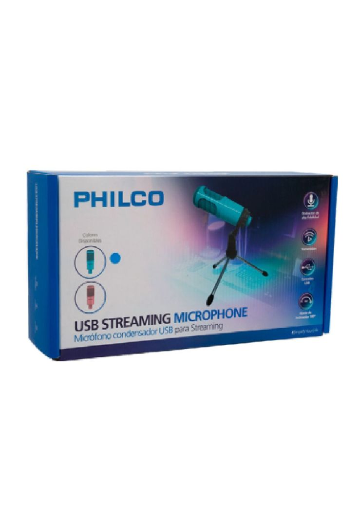 Micrófono Condensador para Streaming Philco / USB / Cuerpo Metálico-1