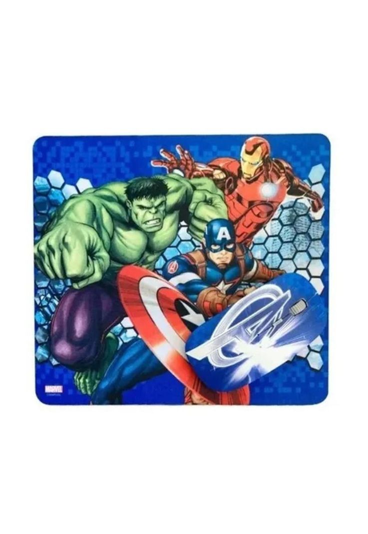 Kit Mouse Óptico Inalámbrico + Mousepad Marvel Avengers-1