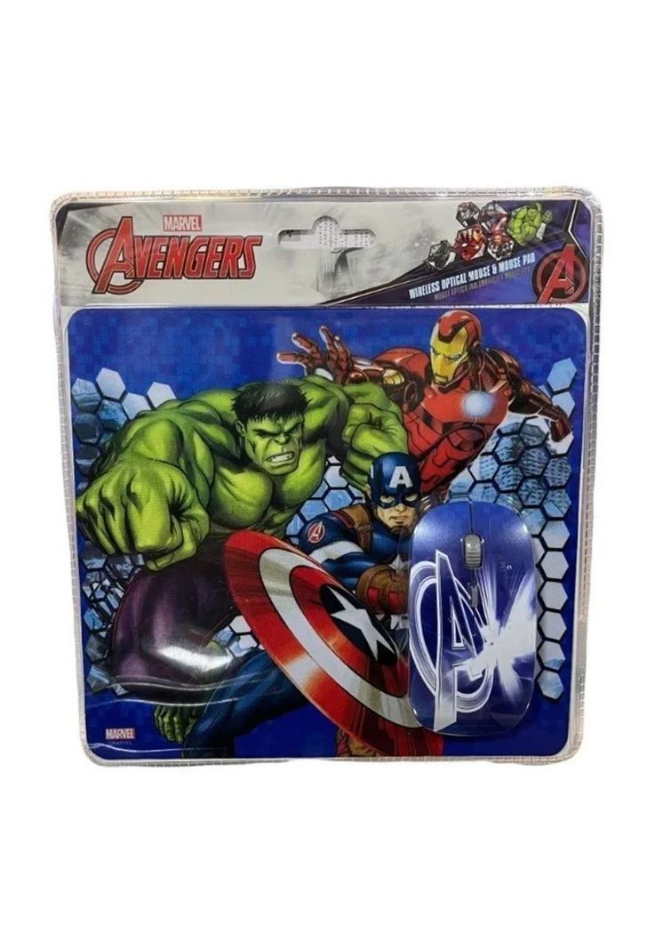 Kit Mouse Óptico Inalámbrico + Mousepad Marvel Avengers-2