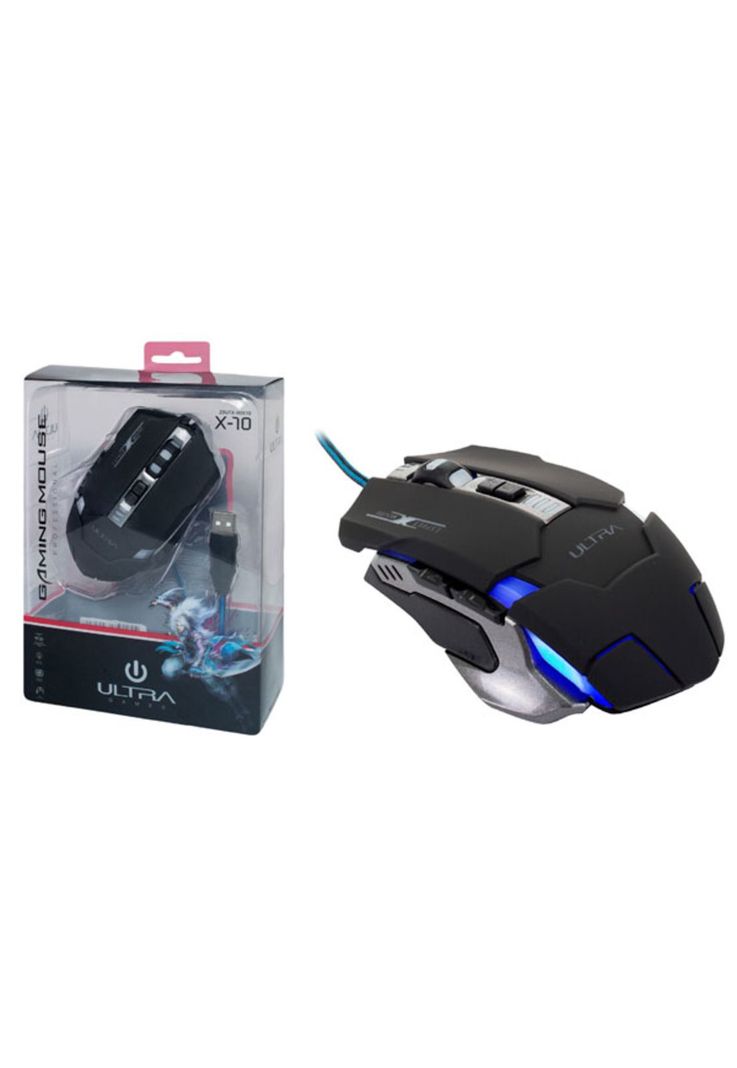 Mouse Alámbrico Ultra X 10 Retro-Iluminado Gaming USB 6 Botones-3