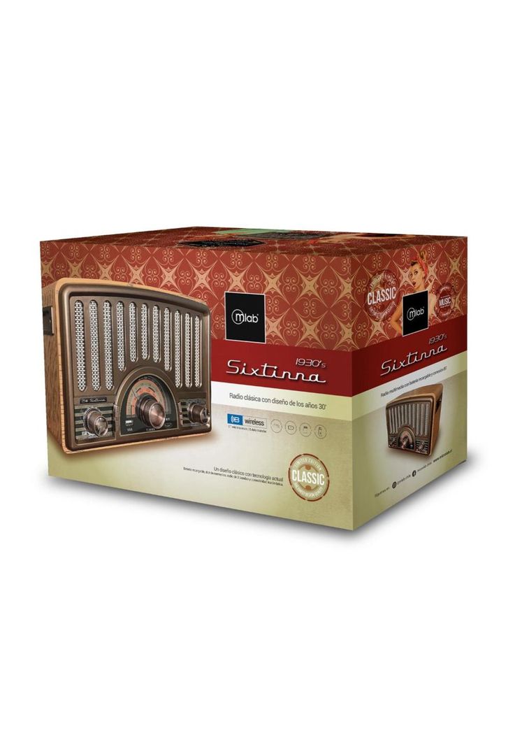 Radio Portátil Bluetooth Retro Sixtinna  Usb Am Fm Mlab-2