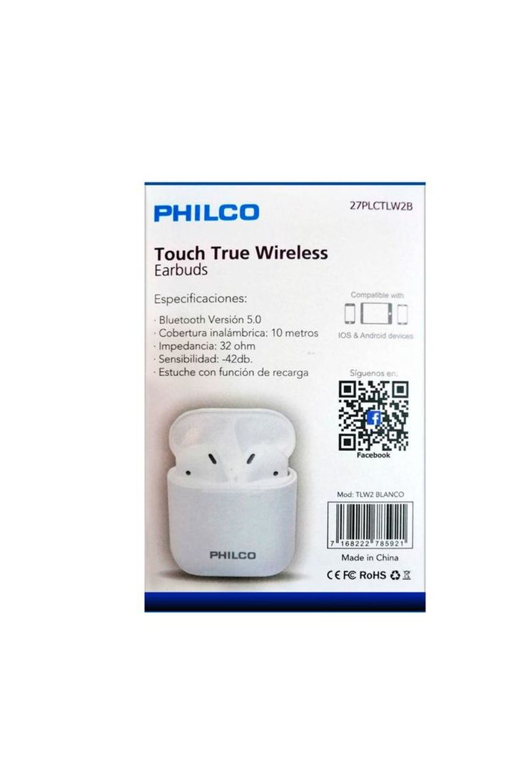 Audífonos Philco Touch True Wireless TWD3B-2