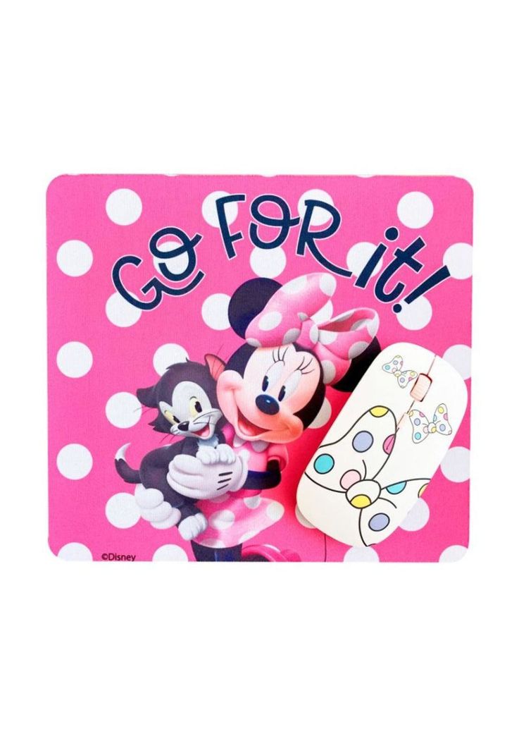 Kit Mouse Inalambrico + Mouse Pad Disney Minnie Rosa-0