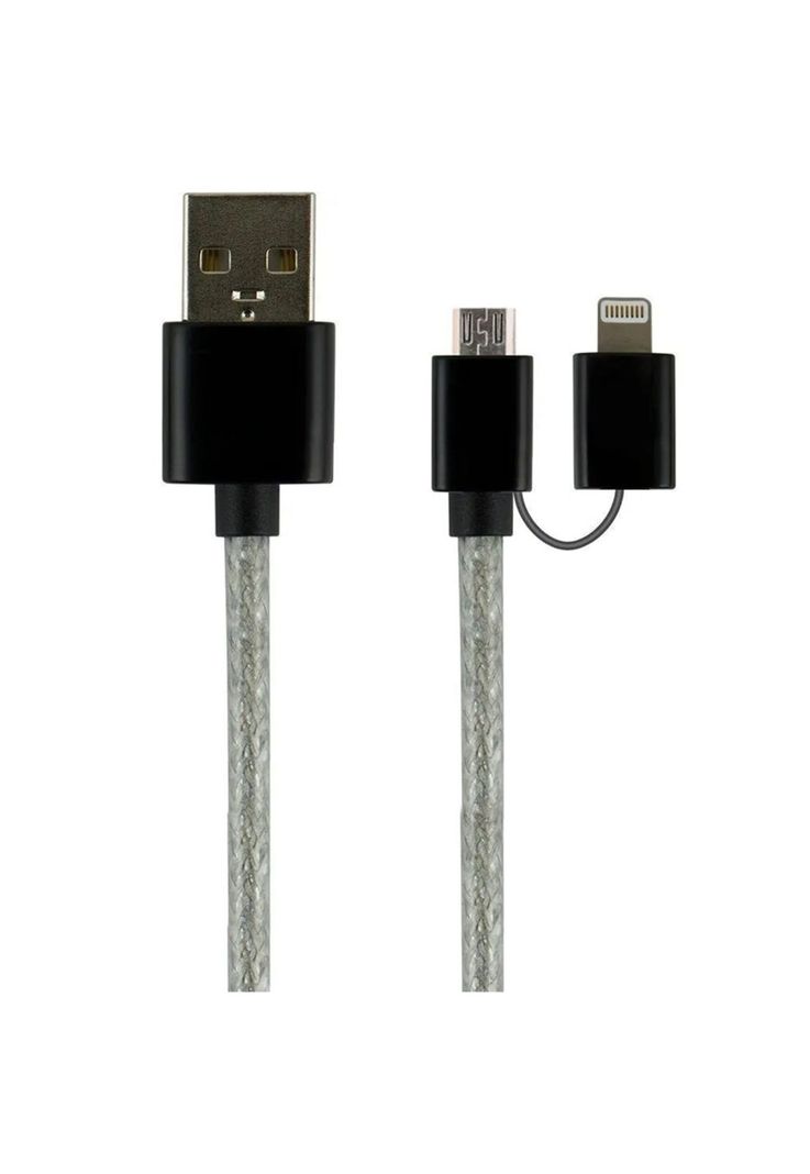 Cable 2 en 1 Micro USB + Conector Lightning 1.80 Mts-4