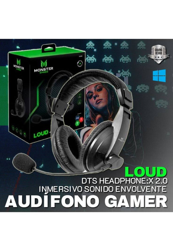 Audífonos Gamer Monster 3,5 MM  Over-EAR-1