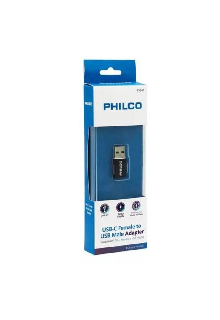 Adaptador PHILCO USB-C (H) a USB-A (M),  USB 3.1-3