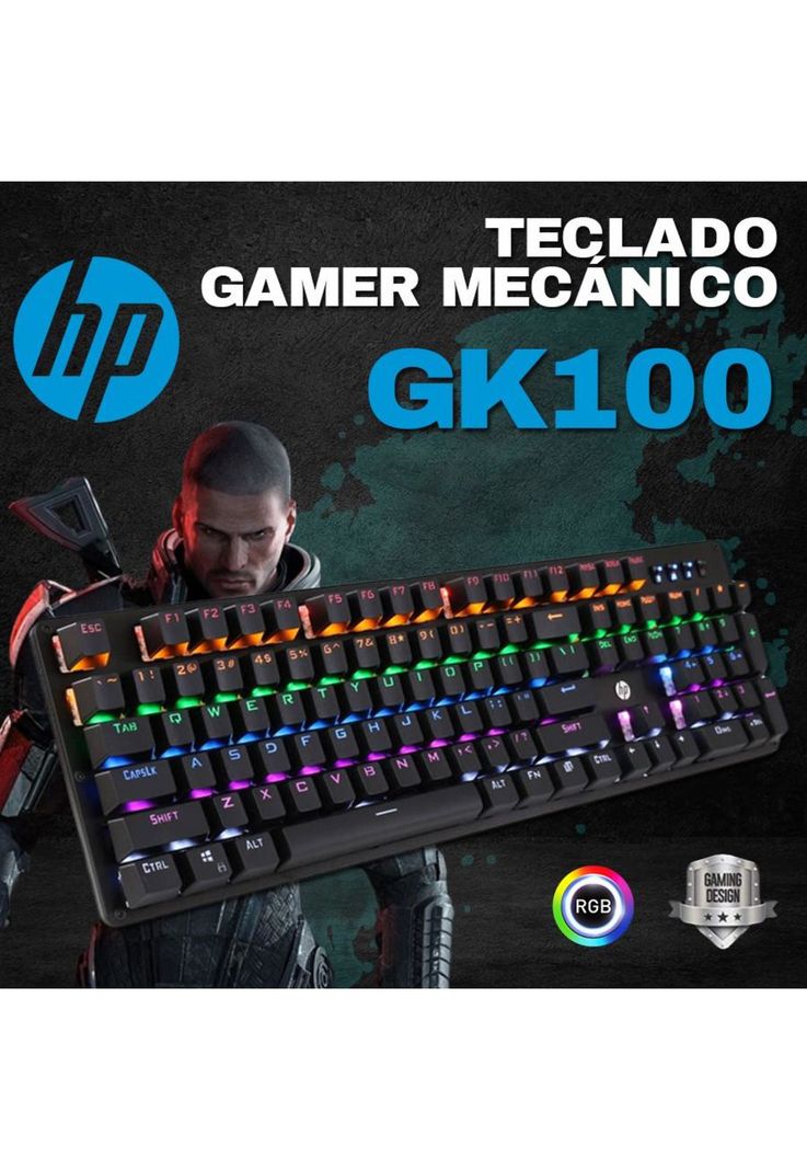 Teclado Gamer Mecánico HP GK100 Led RGB-3