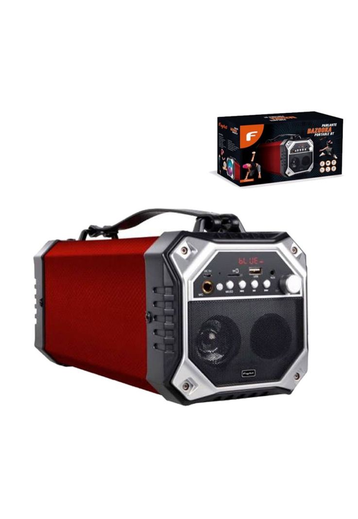 Parlante Bazooka Portable Bt Rojo Fujitel Fx-1