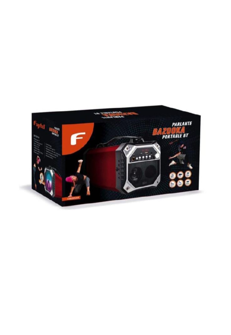 Parlante Bazooka Portable Bt Rojo Fujitel Fx-2