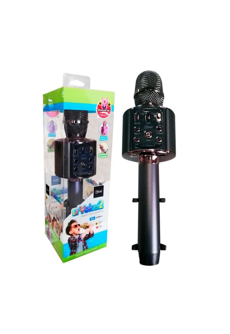 Micrófono Karaoke Lil Voice 2 Led Soporte Metal 8910-1
