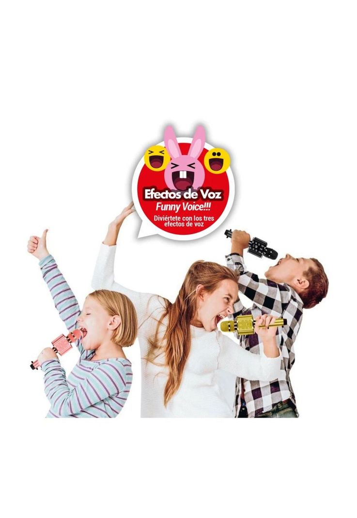 Micrófono Karaoke Lil Voice 2 Led Soporte Metal 8910-2
