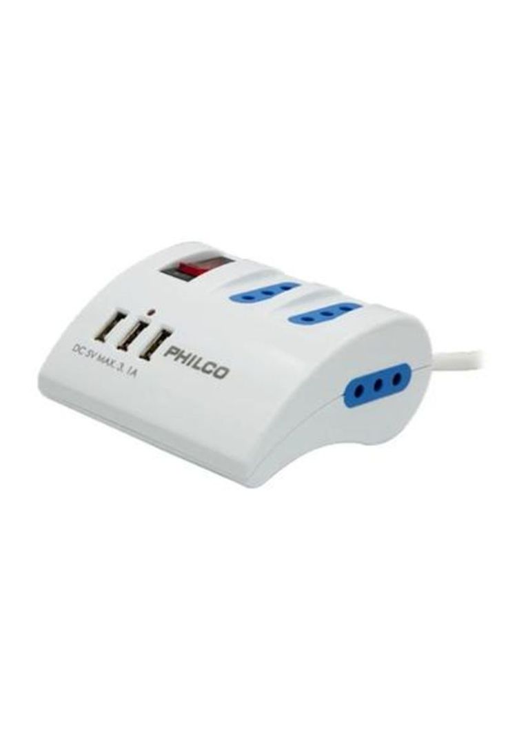 Alargador Extension Philco 3 POS y 3 USB 2044-0