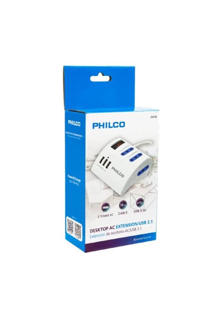 Alargador Extension Philco 3 POS y 3 USB 2044-1