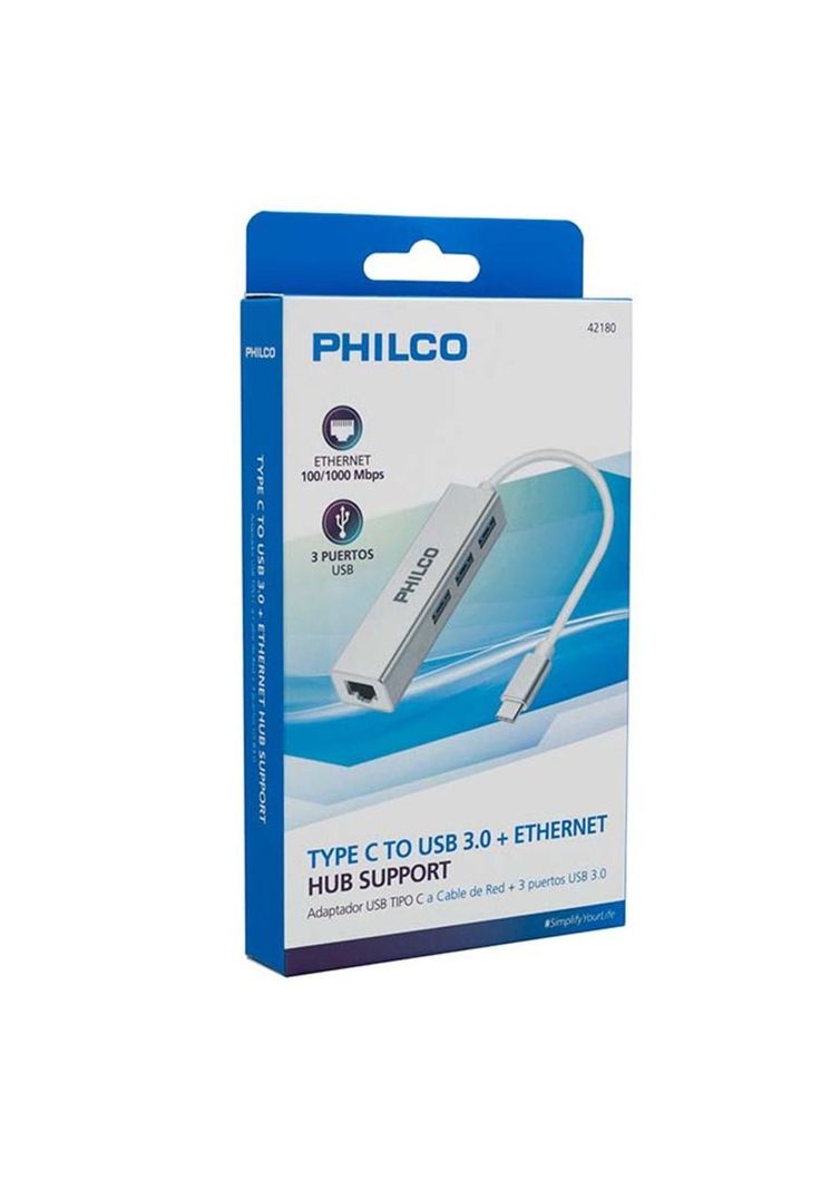 Hub Philco 3 Puertos Tipo C a USB 3.0-3