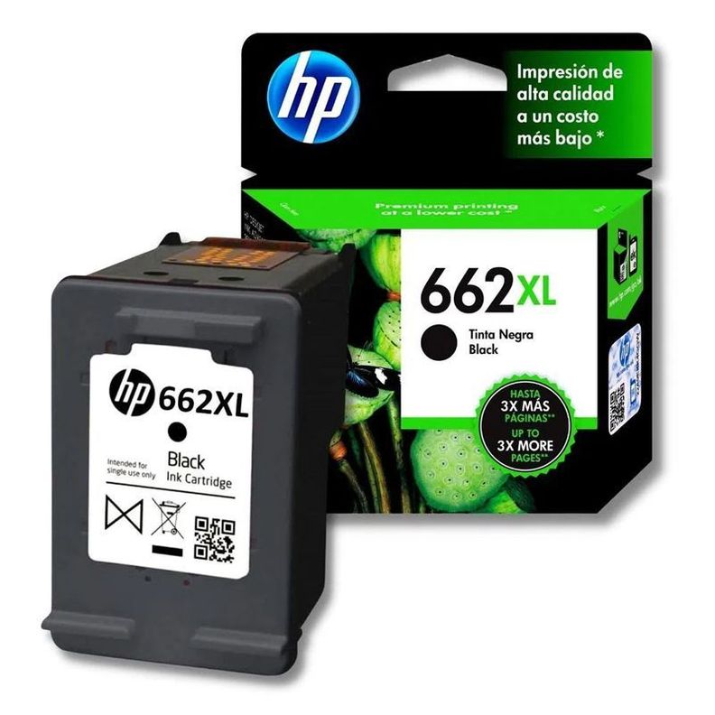 Cartucho de tinta HP CZ105AL 662XL Negro -0
