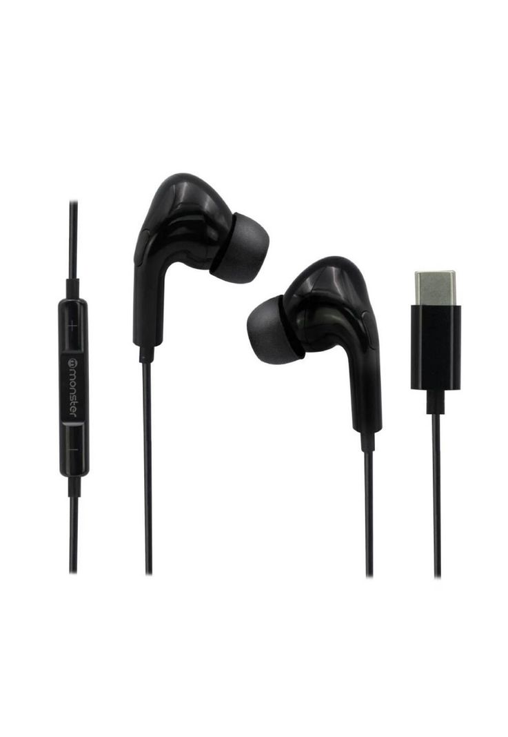 Audífonos con Cable Monster Audio C21WT Manos Libres Conector USB-C Negro-0