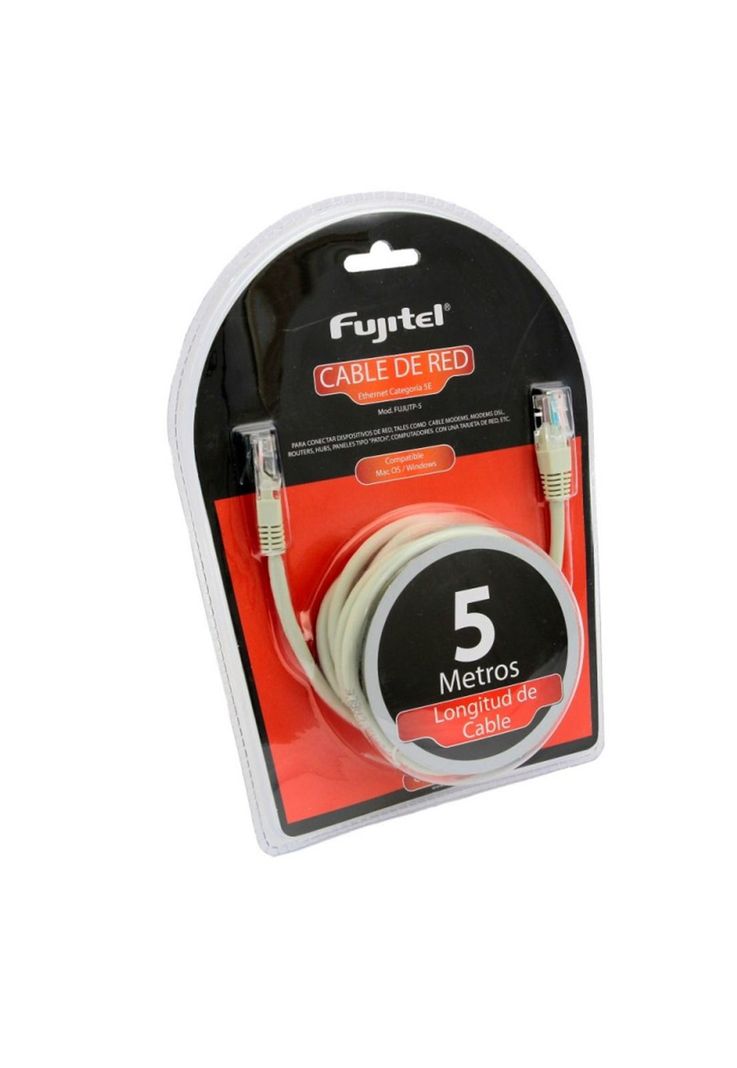  Cable De Red Utp-5e Red Lan 5 Metros Fujitel-0