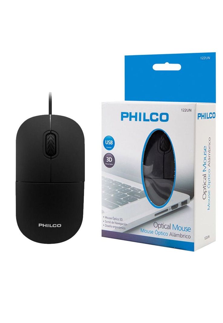 Mouse Optico Philco Usb Ergonómico-1
