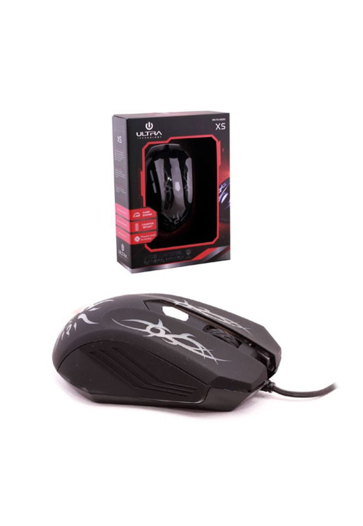 Mouse Alámbrico Ultra X 5 Retro Iluminado Gaming -0