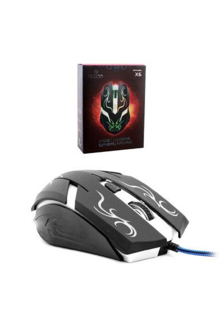 Mouse Alámbrico Ultra x6 Retro Gaming 6 Botones Dpi 2400-0