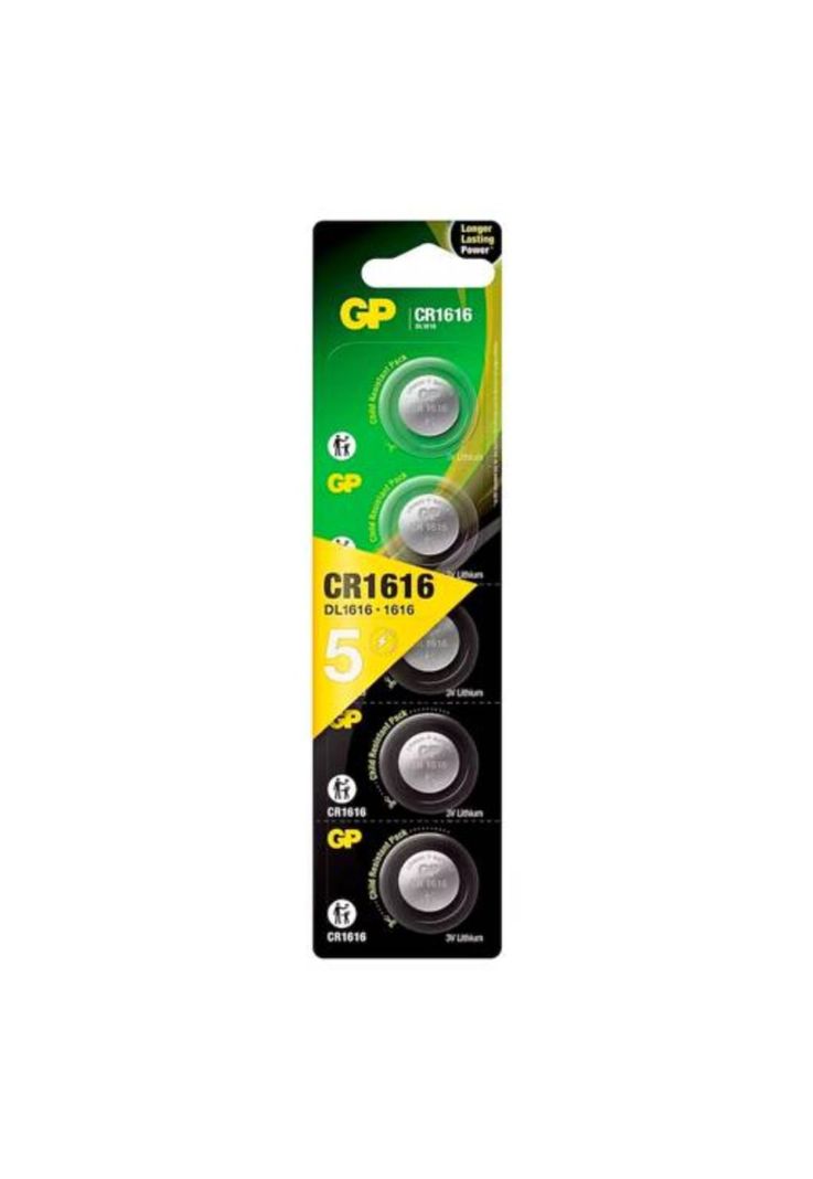 Blíster de 5 Pilas GP de LITIO 3V GP CR1616-0