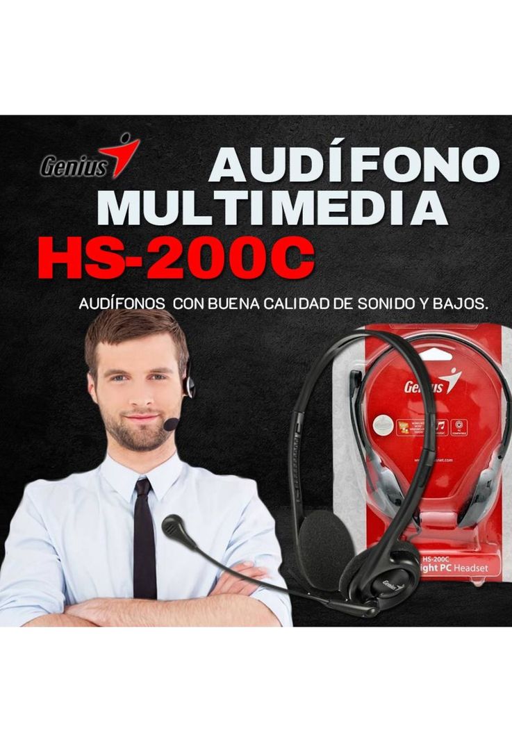 Audífono Multimedia Genius HS-200C Over-Ear-7