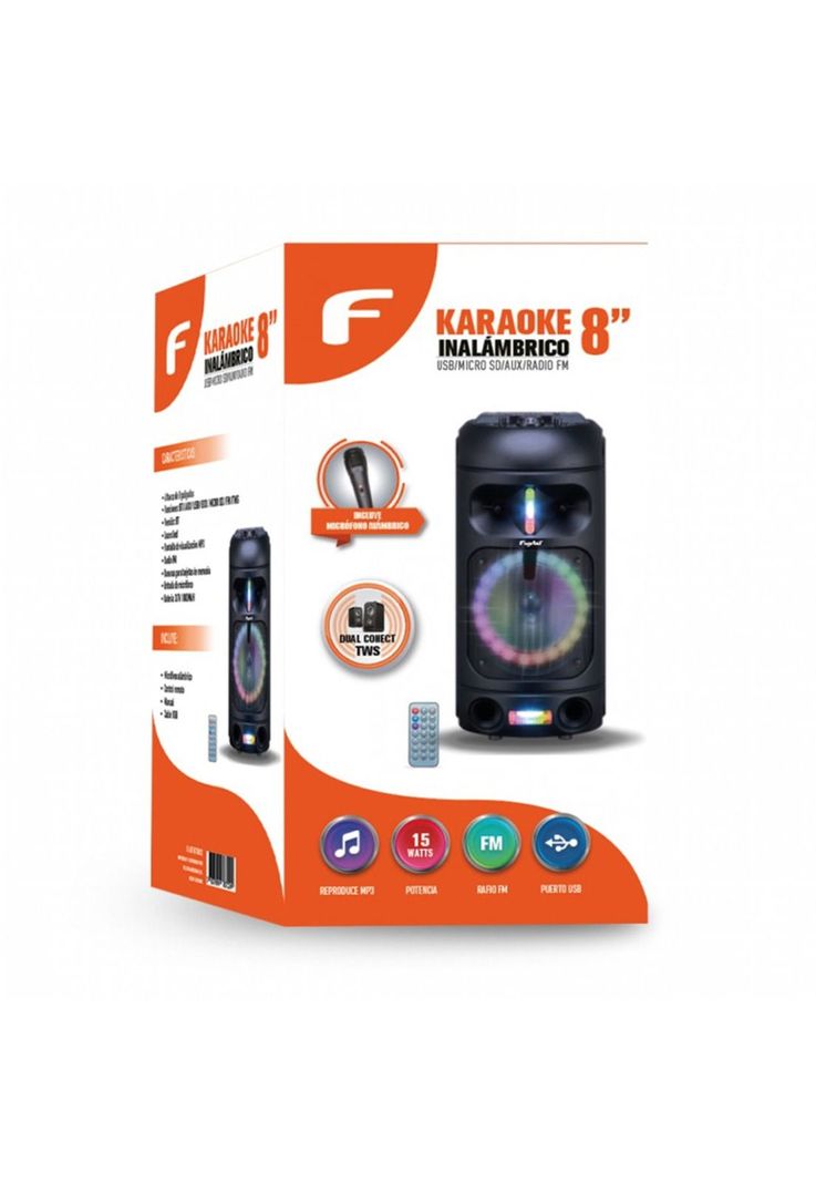 Parlante Karaoke Fujitel 8  Inalambrico Fx-2