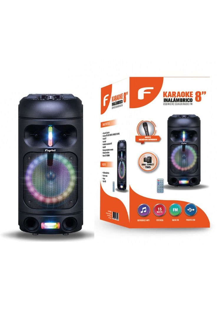 Parlante Karaoke Fujitel 8  Inalambrico Fx-0