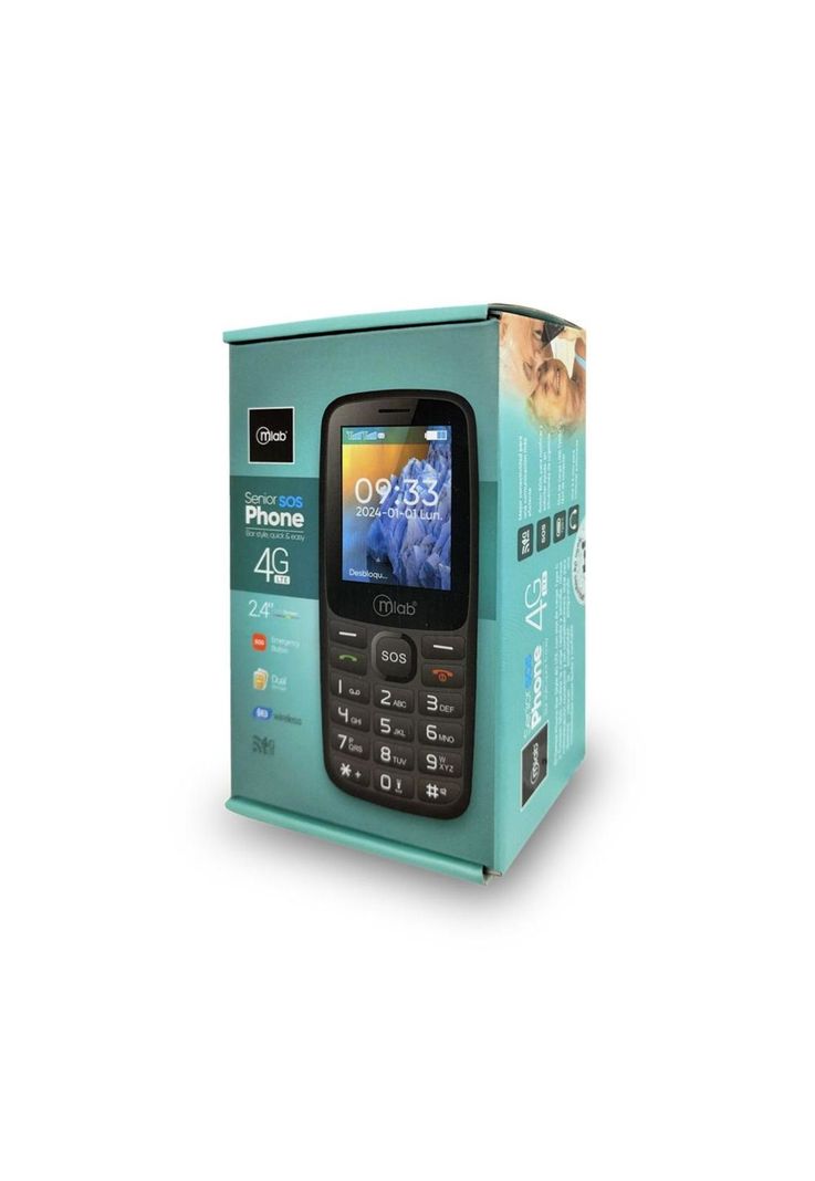 Teléfono Senior Bar 4G SOS, 2,4″  Black 9387-7