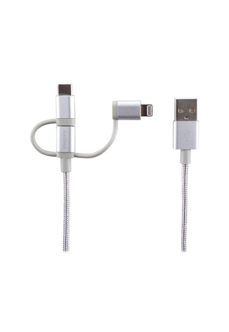 Cable Philips DLC260 3 en 1 Micro USB Lightning USB-C-0