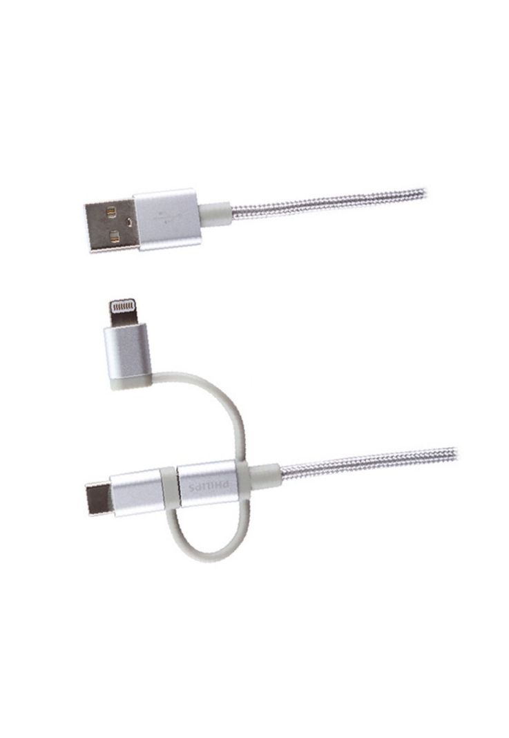 Cable Philips DLC260 3 en 1 Micro USB Lightning USB-C-2