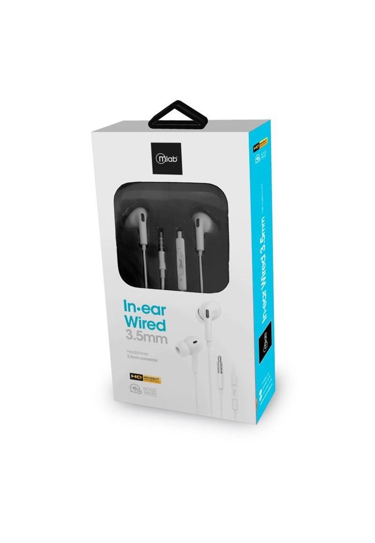 Audífonos Alámbricos In Ear Wired Blancos Mlab-2