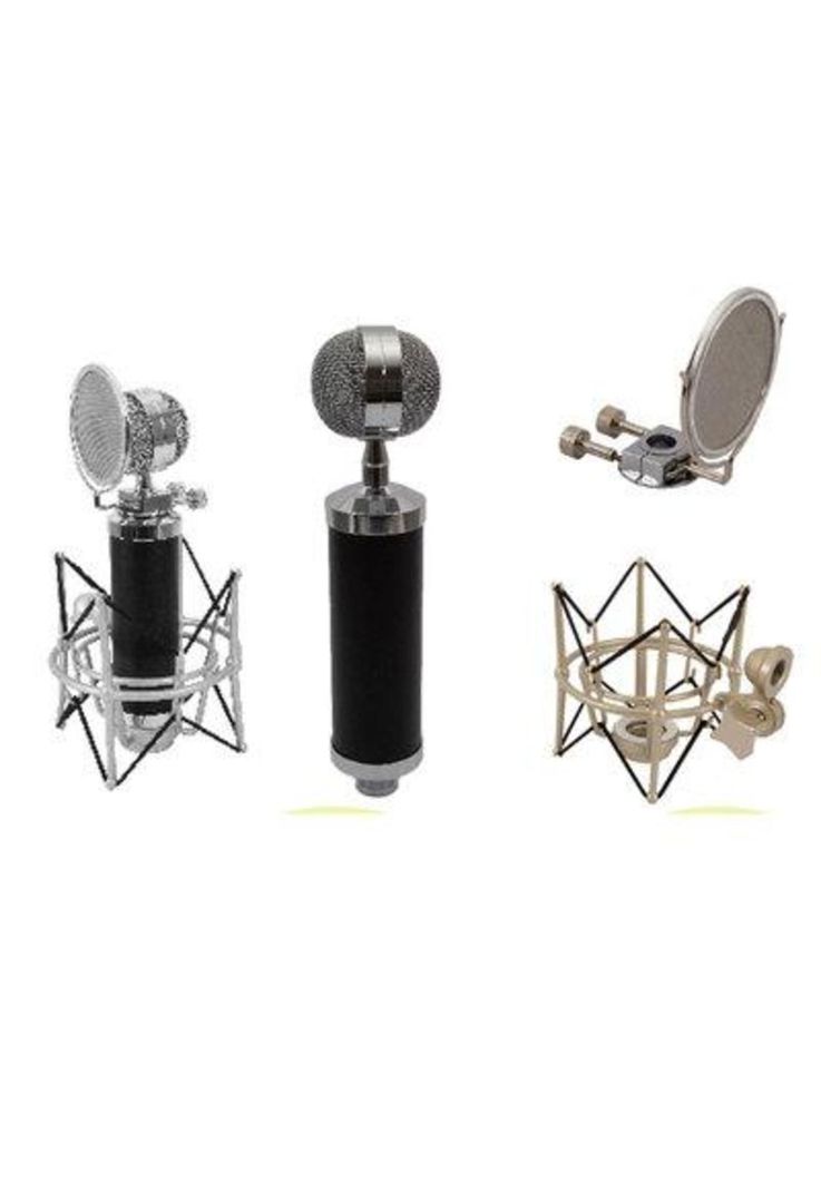 Studio Microphone Con Soporte Philco Anti-pop Metálico-0