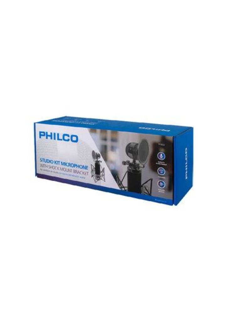 Studio Microphone Con Soporte Philco Anti-pop Metálico-1